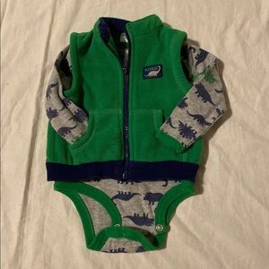 Dinosaur onesies with vest.